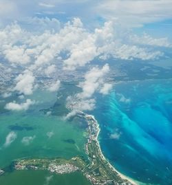 Aerial view of sea against sky