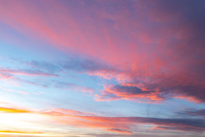 Low angle view of sky during sunset