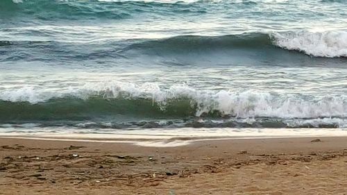 Waves splashing on beach