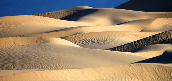 Sand dune in desert against sky