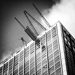 Low angle view of modern building against sky