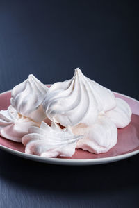 Close-up of ice cream in plate on table