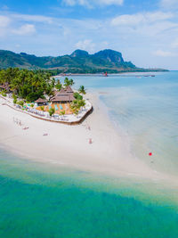 Scenic view of beach against sky