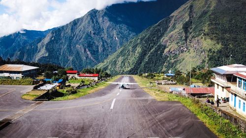 Road passing through mountains