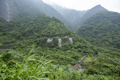 Train drive through a tunnel near shimizu cliff in hualien county, taiwan.