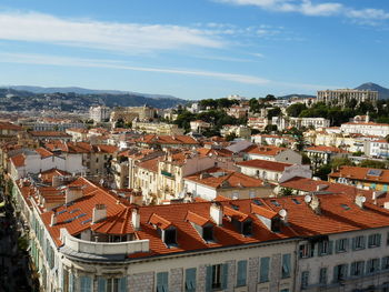 High angle shot of townscape