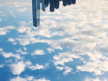 Low angle view of skyscrapers against sky