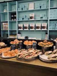 High angle view of food on table