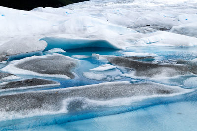 Aerial view of frozen landscape