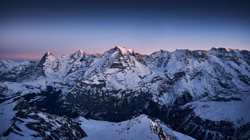 New year sunset from schilthorn