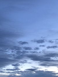 Low angle view of clouds in sky