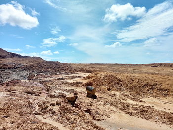 Scenic view of barren landscape against sky