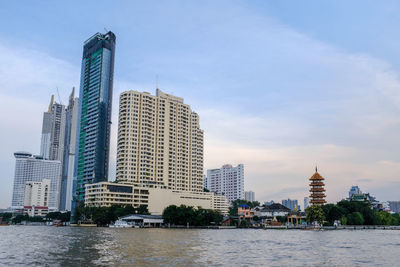 Modern buildings at waterfront