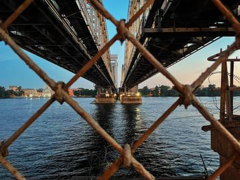 High angle view of bridge over river