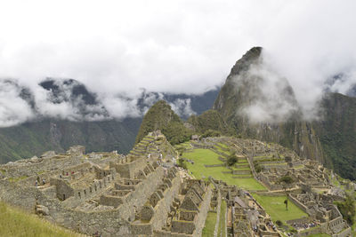 Panoramic view of ruins of mountain against sky