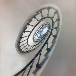 Low angle view of spiral staircase