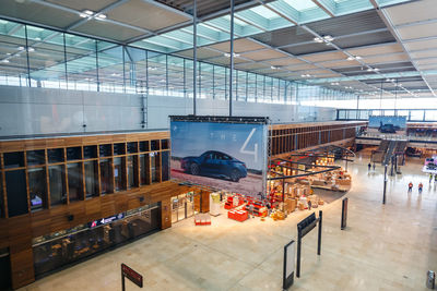 Interior of illuminated restaurant