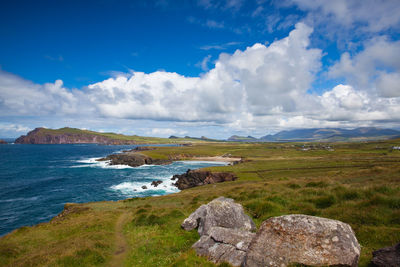 Dunmore head at slea head drive, one of irelands most scenic routes, dingle peninsula,  ireland. 