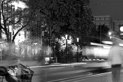 Traffic on road at night