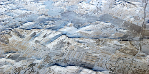 Winter landscapes with wind turbines north of beijing