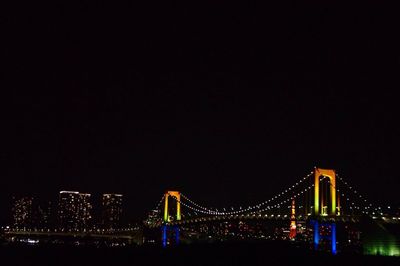 Suspension bridge at night