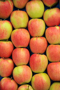 Full frame shot of apples for sale at market stall