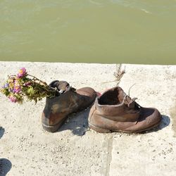 Memorial and a monument to the hungarian jews who were shot on the banks of the danube river