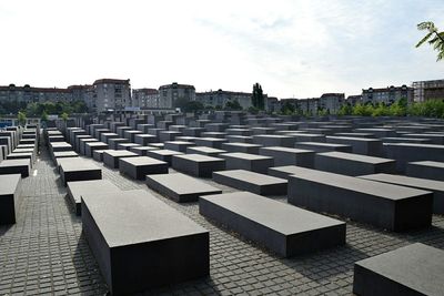 View of cemetery against sky