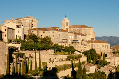 Buildings against sky in gordes village, france