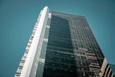 Low angle view of modern building against sky