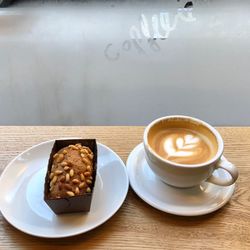 High angle view of breakfast on table