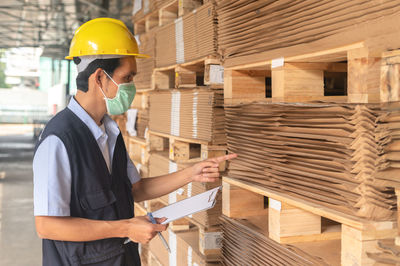 Portrait of engineer working in workshop