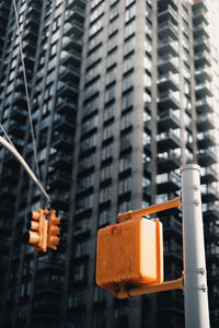 Low-angle view of the new york city traffic lights