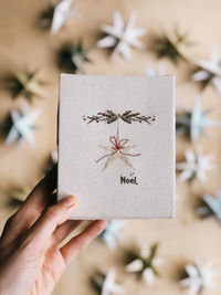 Cropped hand of woman holding gift