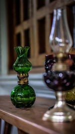 Close-up of decorations on table