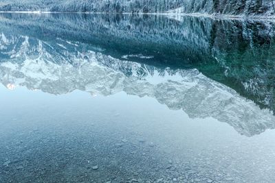 High angle view of frozen sea