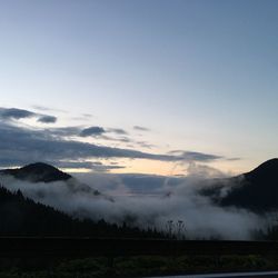 Scenic view of landscape against sky during sunset