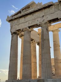 Low angle view of building - acropolis of athens, greece