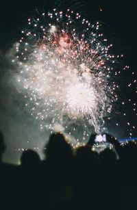 Low angle view of firework display