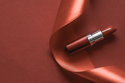 High angle view of lipstick