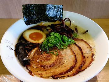 High angle view of food in bowl