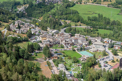 High angle view of townscape