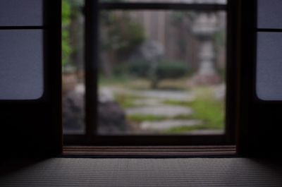 Close-up of window of building