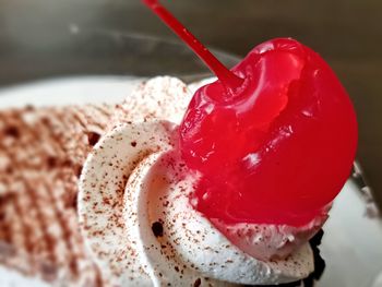 Close-up of dessert in plate