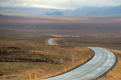 Road leading towards mountains