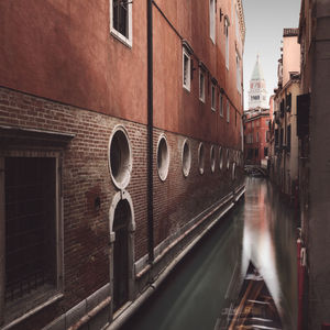 View of canal passing through city