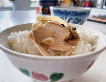 Close-up of meal served in bowl