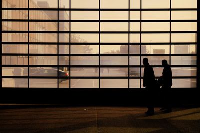 Reflection of modern buildings in city