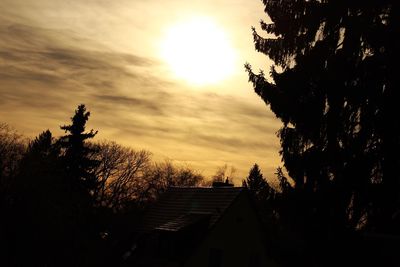 Silhouette trees against sky during sunset