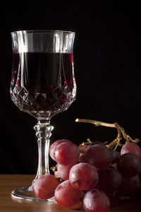 Close-up of grapes in glass